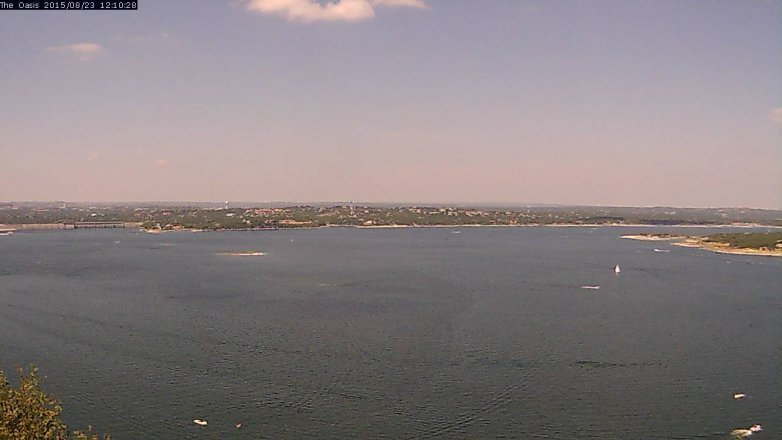 Lake Travis webcam, August 23, 2015 11:20 AM CT