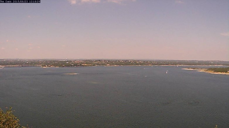 Lake Travis webcam, August 23, 2015 11:25 AM CT