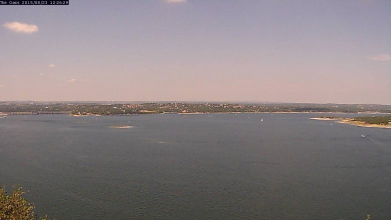 Lake Travis webcam, August 23, 2015 11:35 AM CT