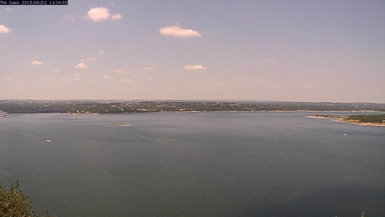 Lake Travis webcam, August 23, 2015 12:40 PM CT