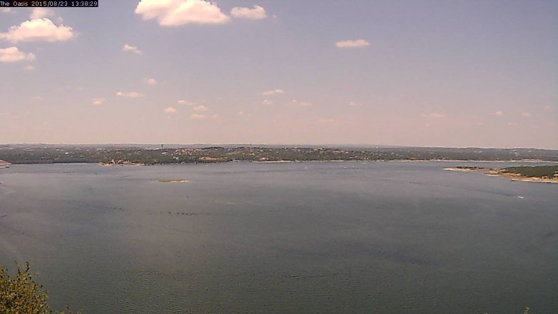 Lake Travis webcam, August 23, 2015 12:45 PM CT