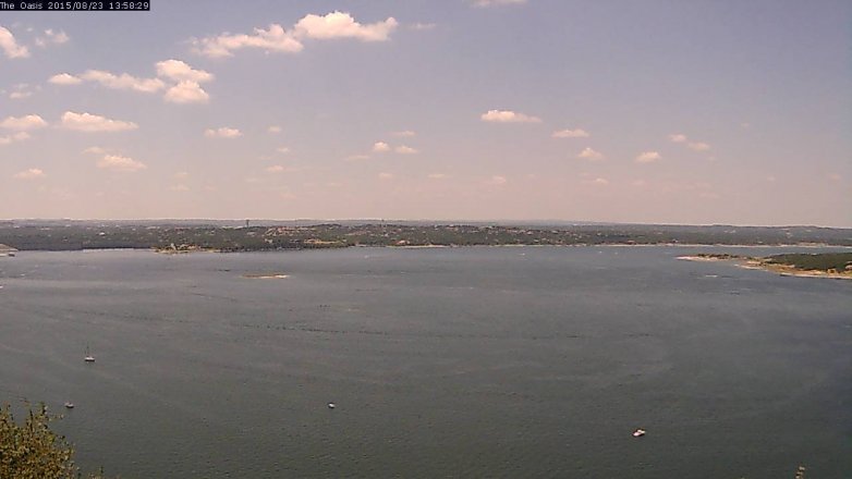 Lake Travis webcam, August 23, 2015 1:05 PM CT