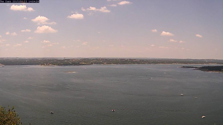 Lake Travis webcam, August 23, 2015 1:10 PM CT