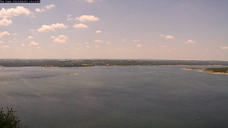Lake Travis webcam, August 23, 2015 1:20 PM CT