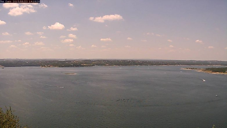 Lake Travis webcam, August 23, 2015 1:25 PM CT