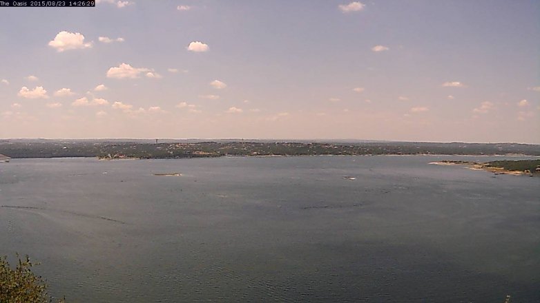 Lake Travis webcam, August 23, 2015 1:30 PM CT