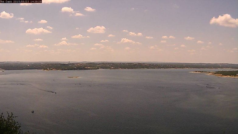 Lake Travis webcam, August 23, 2015 1:45 PM CT