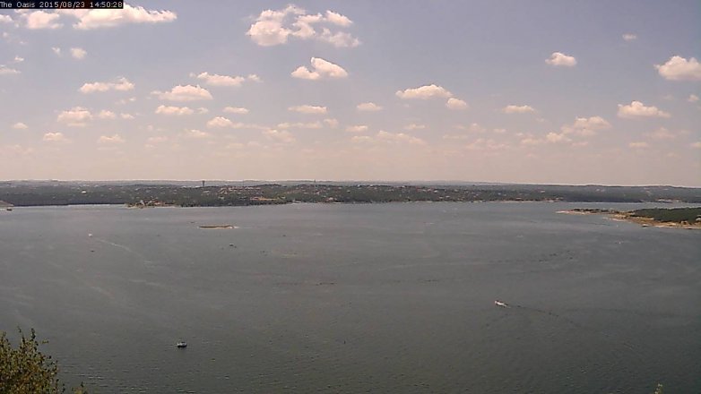 Lake Travis webcam, August 23, 2015 1:55 PM CT