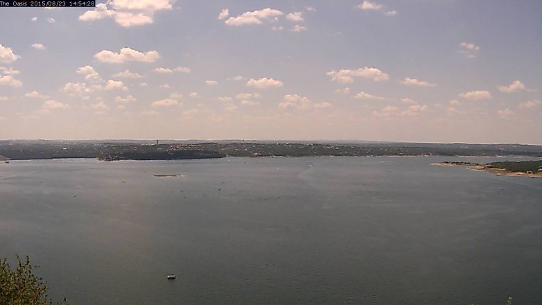 Lake Travis webcam, August 23, 2015 2:00 PM CT