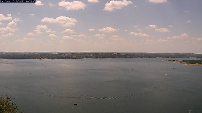 Lake Travis webcam, August 23, 2015 2:05 PM CT