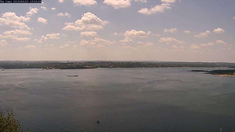 Lake Travis webcam, August 23, 2015 2:10 PM CT