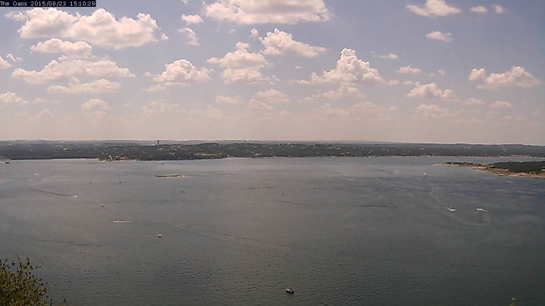 Lake Travis webcam, August 23, 2015 2:15 PM CT