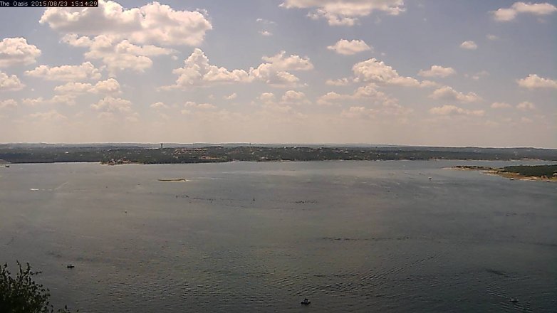 Lake Travis webcam, August 23, 2015 2:20 PM CT