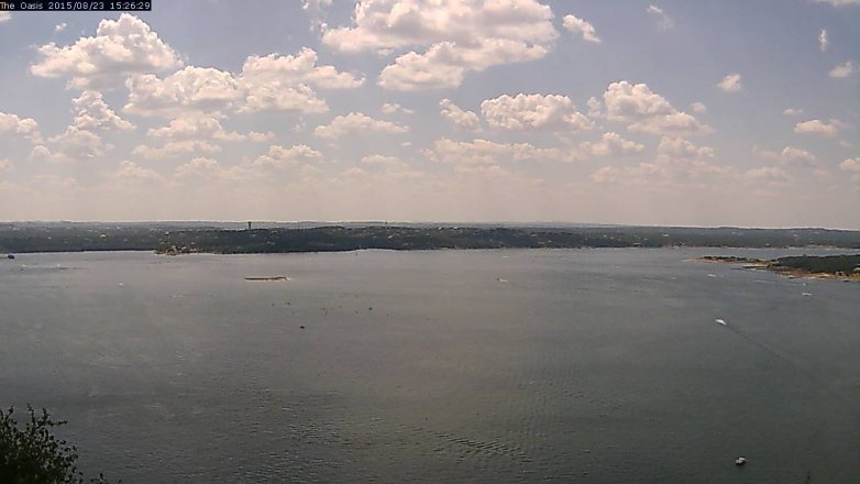 Lake Travis webcam, August 23, 2015 2:35 PM CT