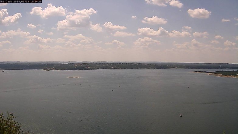 Lake Travis webcam, August 23, 2015 2:40 PM CT