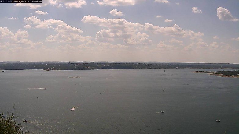 Lake Travis webcam, August 23, 2015 2:55 PM CT