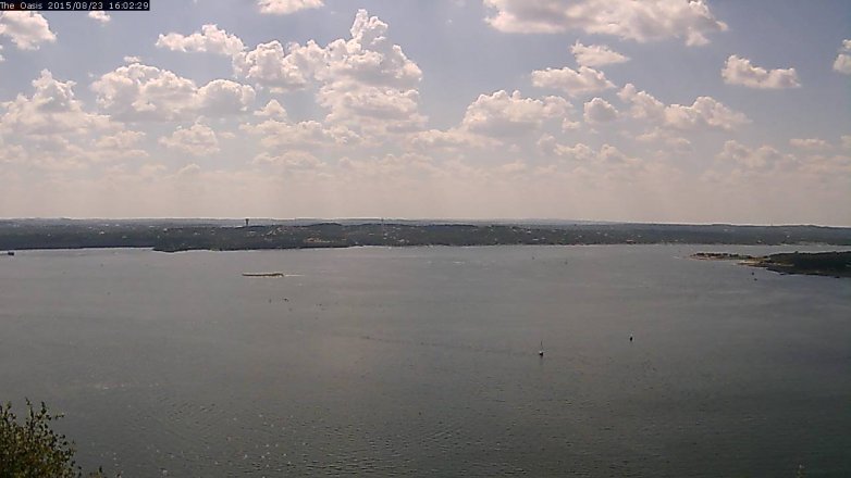 Lake Travis webcam, August 23, 2015 3:10 PM CT