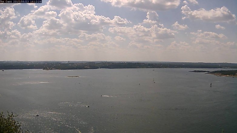 Lake Travis webcam, August 23, 2015 3:20 PM CT