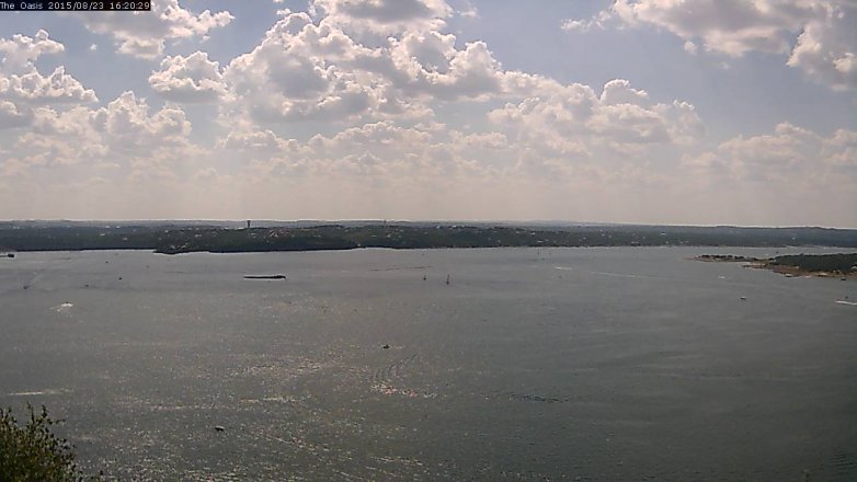 Lake Travis webcam, August 23, 2015 3:25 PM CT