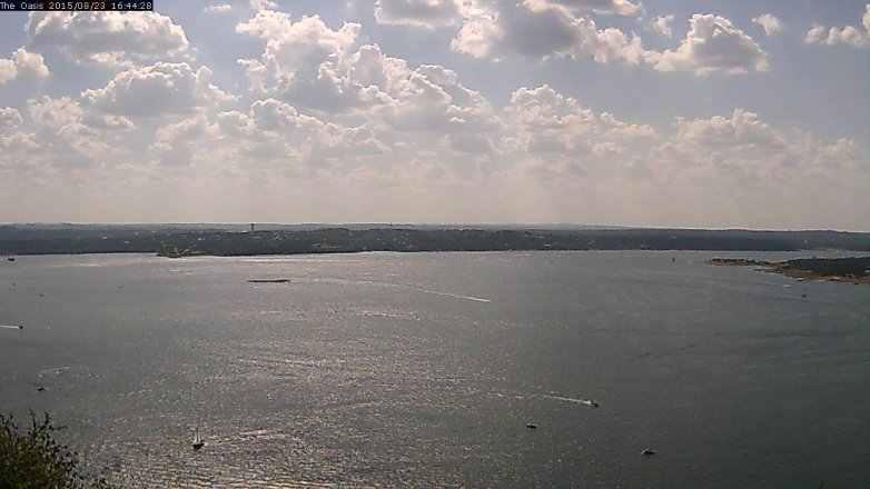 Lake Travis webcam, August 23, 2015 3:50 PM CT