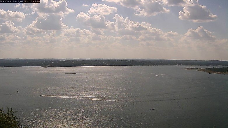 Lake Travis webcam, August 23, 2015 3:55 PM CT