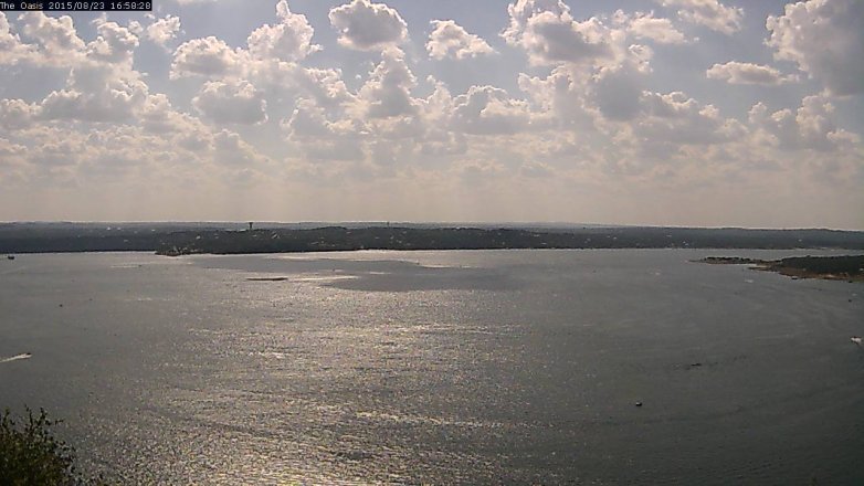 Lake Travis webcam, August 23, 2015 4:05 PM CT