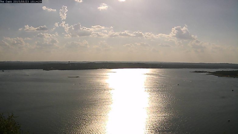 Lake Travis webcam, August 23, 2015 5:20 PM CT