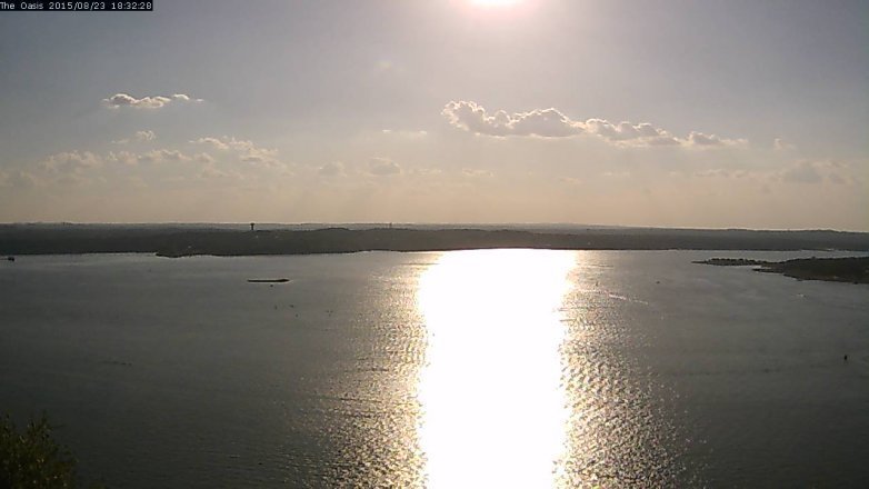 Lake Travis webcam, August 23, 2015 5:40 PM CT
