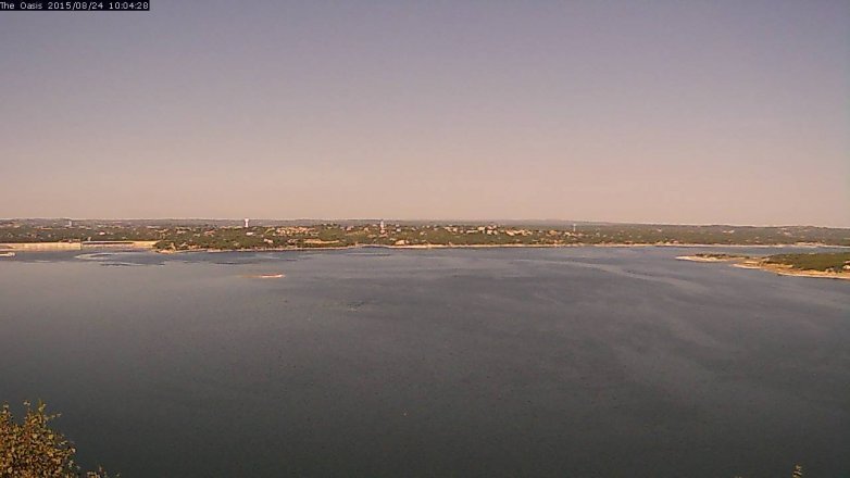 Lake Travis webcam, August 24, 2015 9:10 AM CT