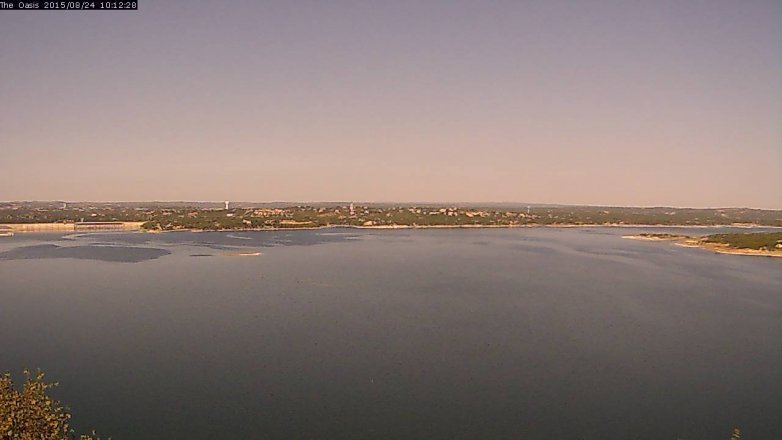 Lake Travis webcam, August 24, 2015 9:20 AM CT