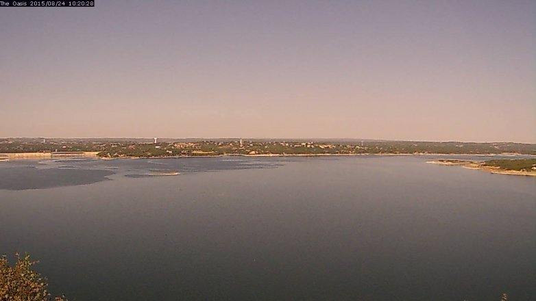 Lake Travis webcam, August 24, 2015 9:25 AM CT