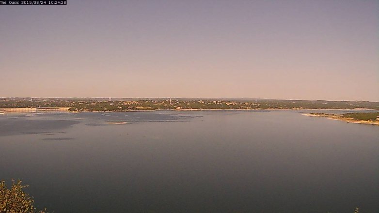 Lake Travis webcam, August 24, 2015 9:30 AM CT