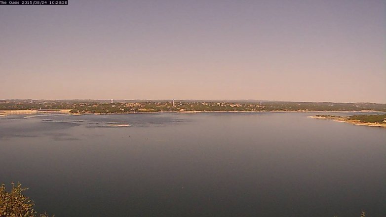 Lake Travis webcam, August 24, 2015 9:35 AM CT