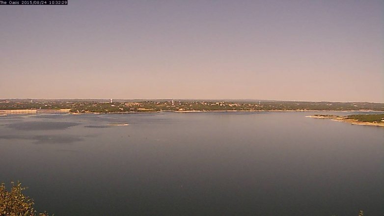 Lake Travis webcam, August 24, 2015 9:40 AM CT