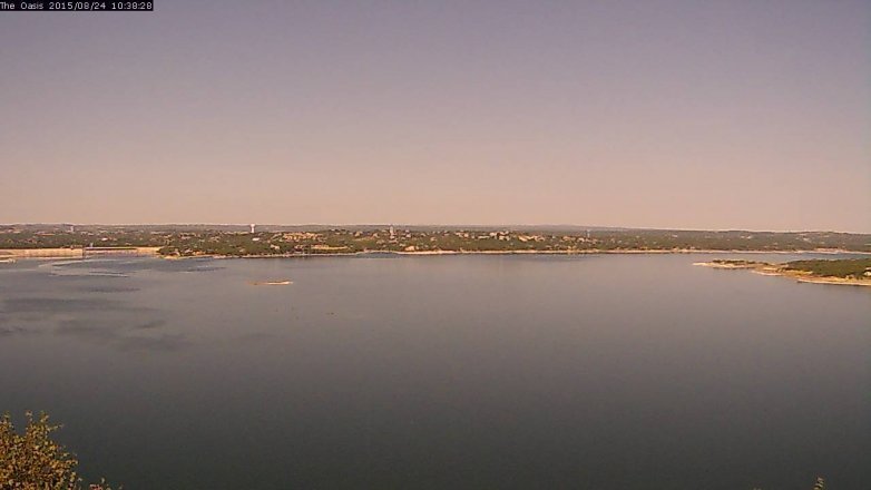 Lake Travis webcam, August 24, 2015 9:45 AM CT