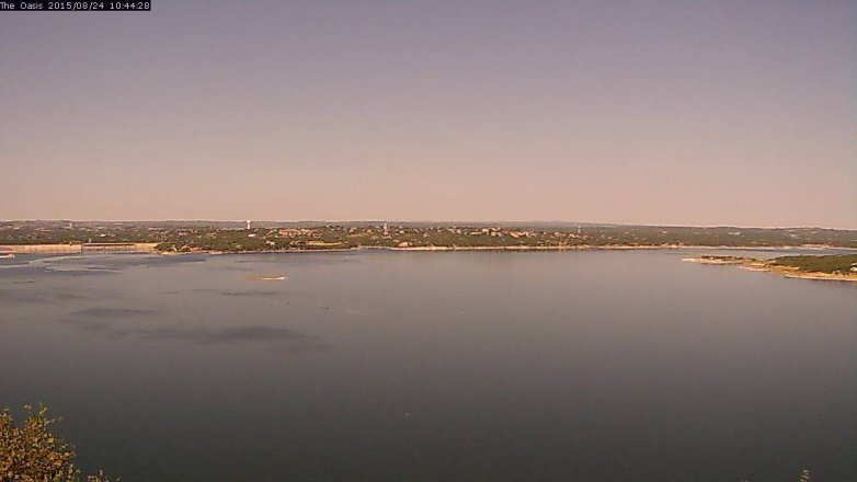 Lake Travis webcam, August 24, 2015 9:50 AM CT