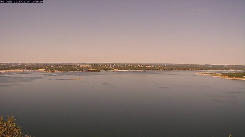 Lake Travis webcam, August 24, 2015 10:05 AM CT