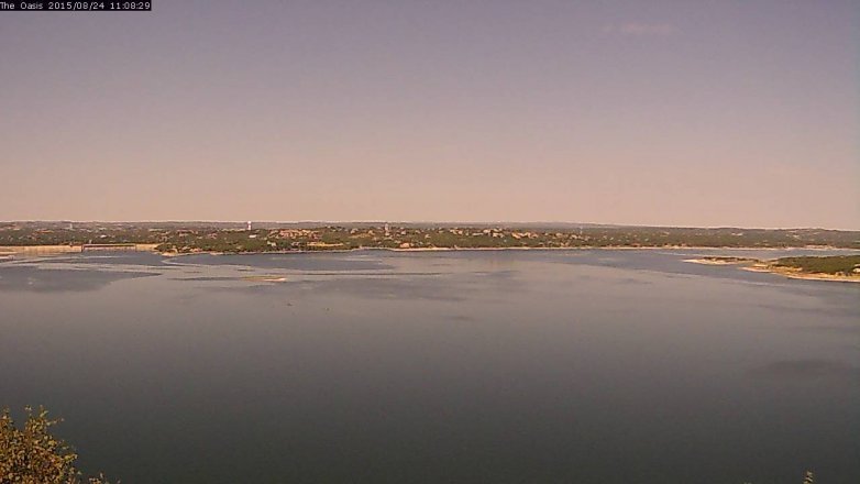 Lake Travis webcam, August 24, 2015 10:15 AM CT
