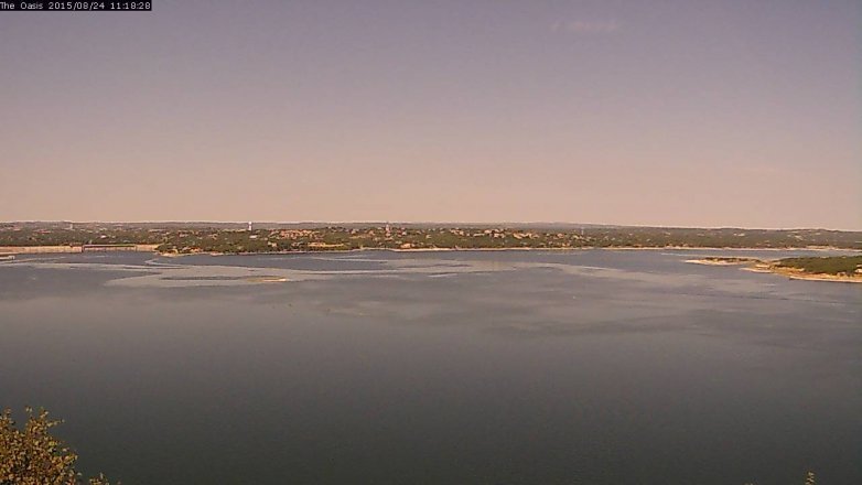Lake Travis webcam, August 24, 2015 10:25 AM CT
