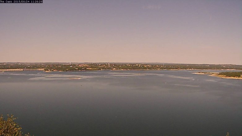 Lake Travis webcam, August 24, 2015 10:30 AM CT