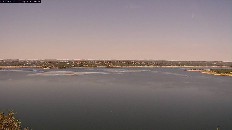 Lake Travis webcam, August 24, 2015 10:40 AM CT