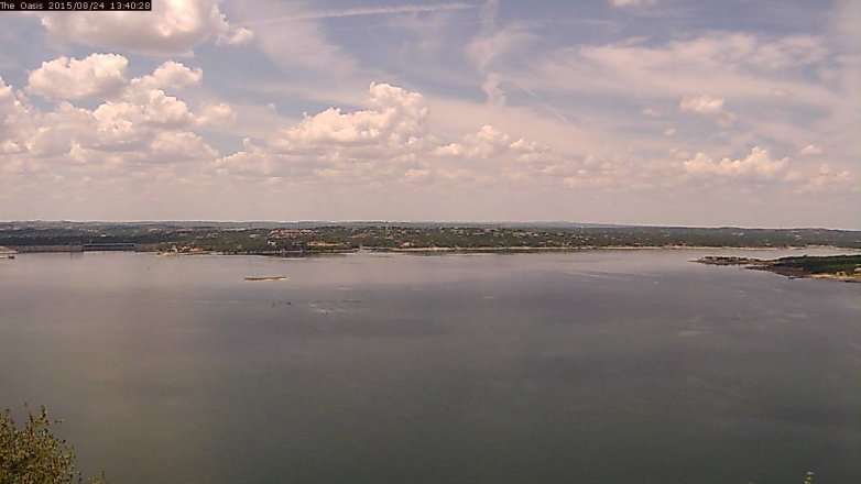 Lake Travis webcam, August 24, 2015 12:45 PM CT