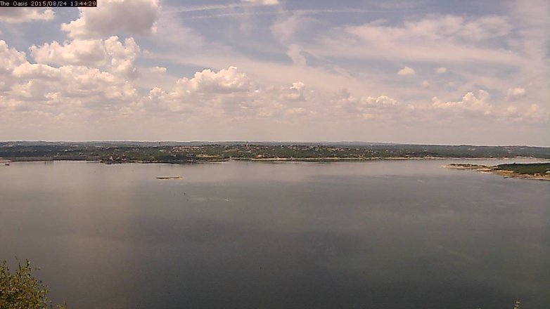 Lake Travis webcam, August 24, 2015 12:50 PM CT