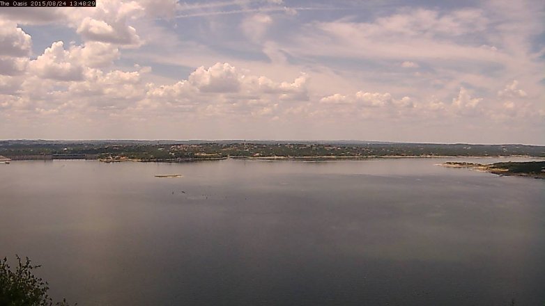 Lake Travis webcam, August 24, 2015 12:55 PM CT