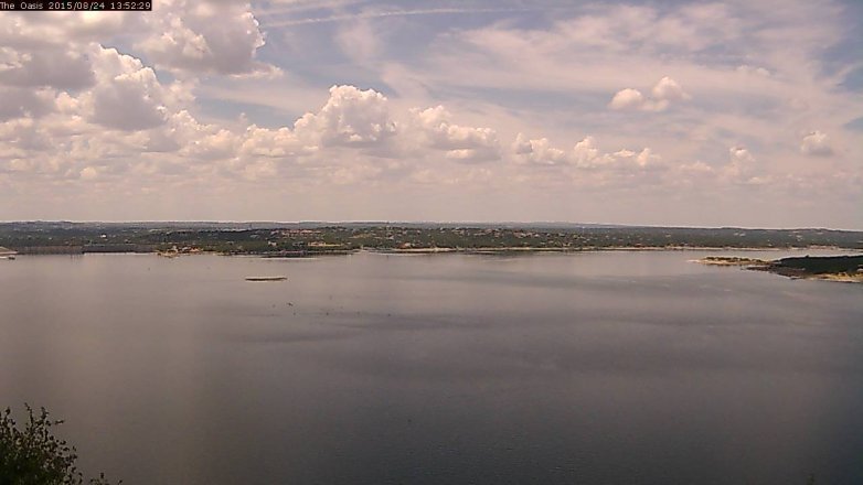 Lake Travis webcam, August 24, 2015 1:00 PM CT