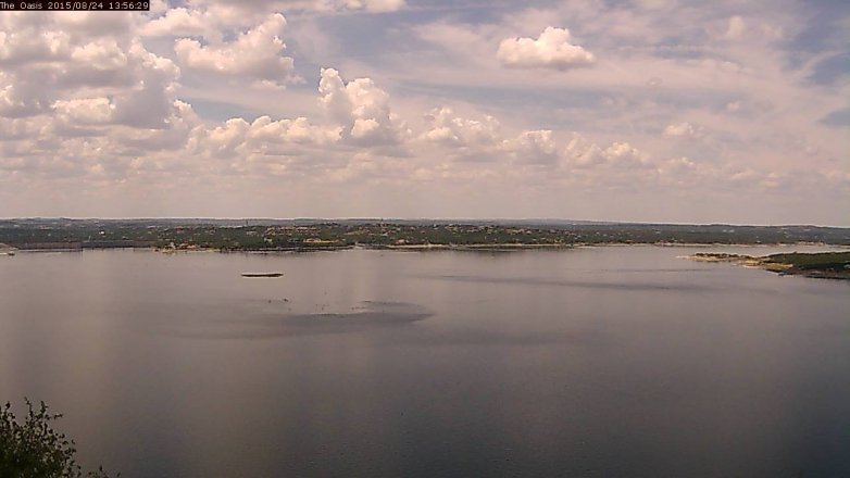 Lake Travis webcam, August 24, 2015 1:05 PM CT