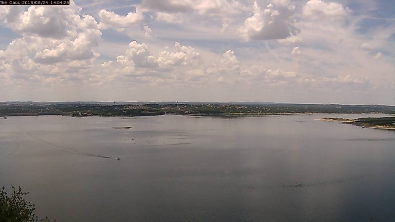 Lake Travis webcam, August 24, 2015 1:10 PM CT