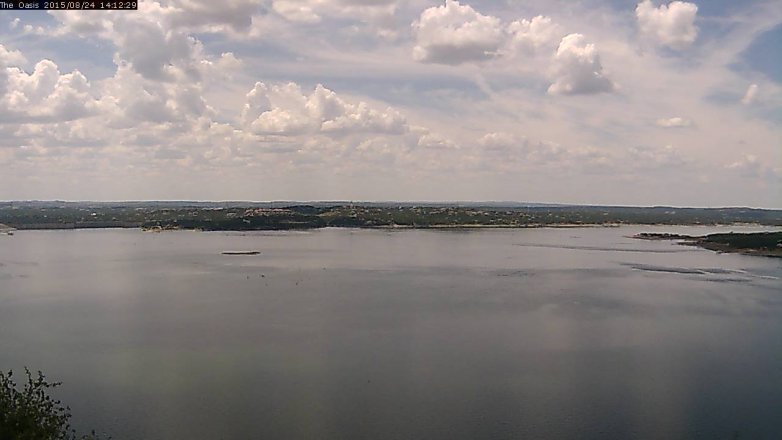 Lake Travis webcam, August 24, 2015 1:20 PM CT