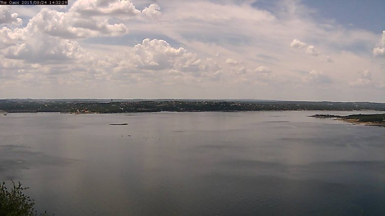 Lake Travis webcam, August 24, 2015 1:40 PM CT