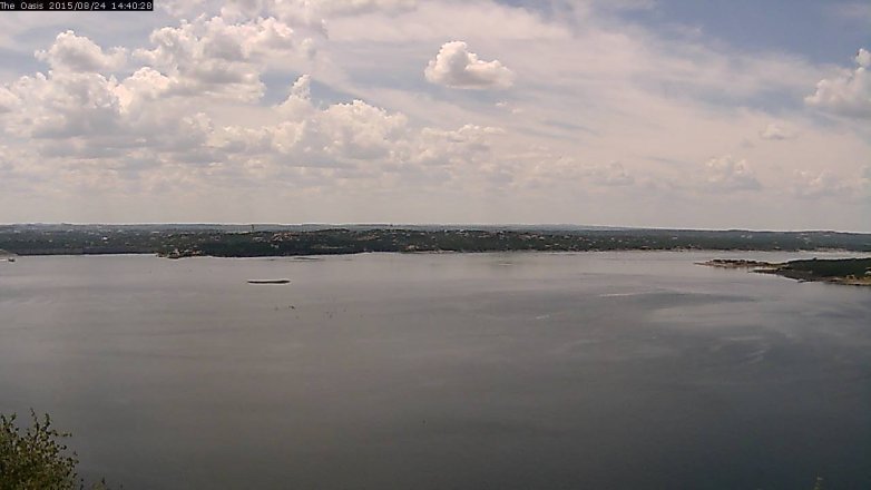 Lake Travis webcam, August 24, 2015 1:45 PM CT
